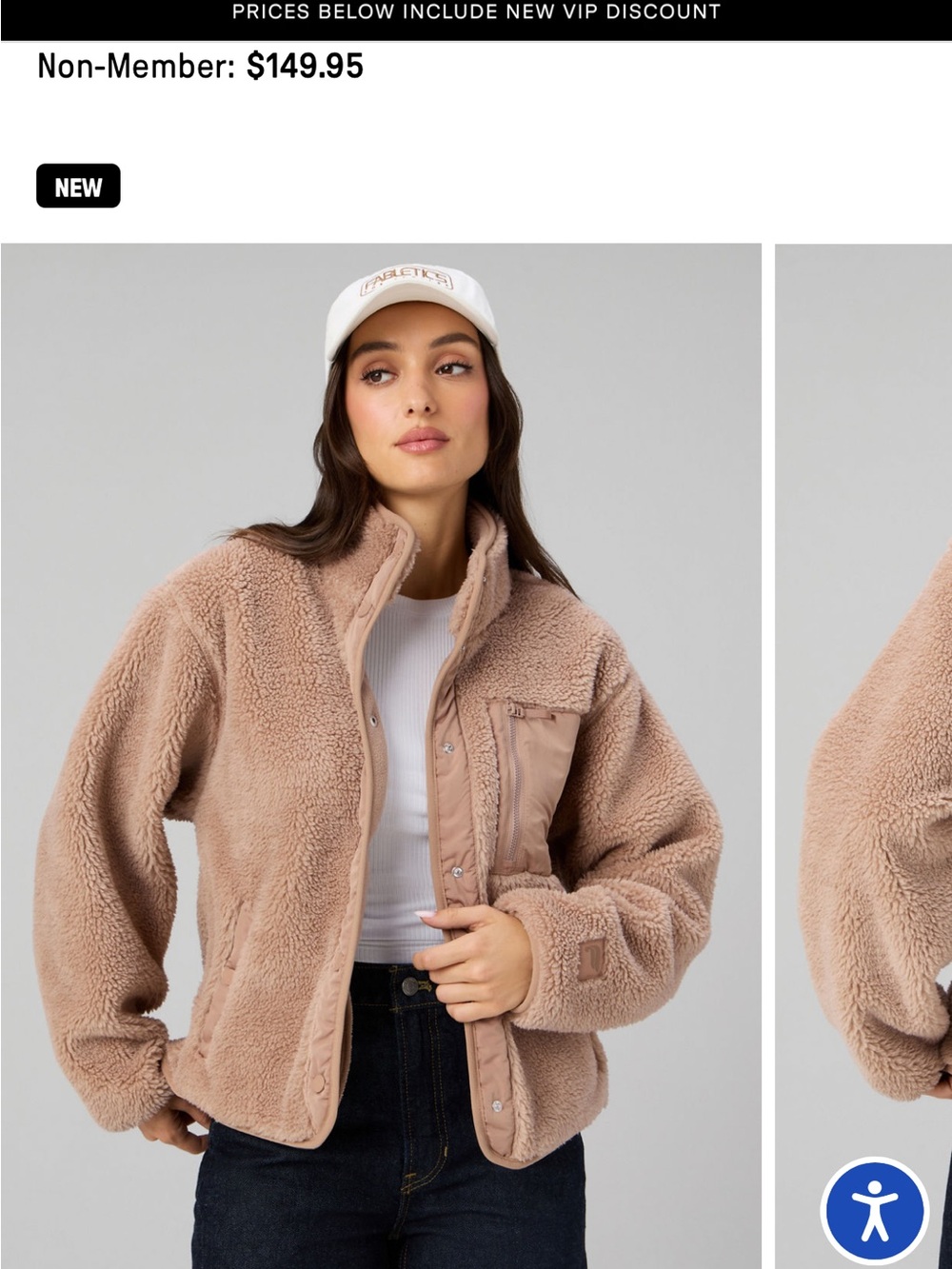 Brand New Fabletics Tahoe Teddy Jacket